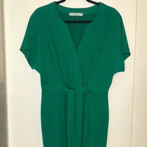 Green knee length dress